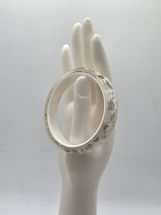 Christian Dior Silverstone Clear Butterfly Motif Logo Charm Bangle