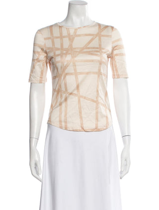 Hermès White Multicolore Logo Patterned Crew Neck T-Shirt S sz