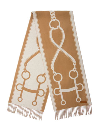 Hermès Beige Brown Casaque Mors Cashmere Muffler