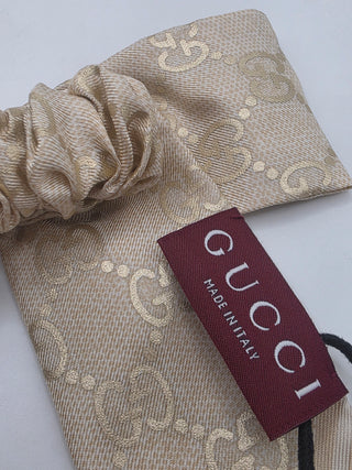 Gucci Light beige Interlocking GG logo hair bow scrunchy