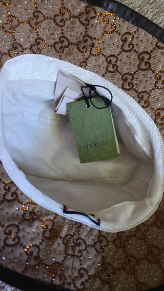 Gucci Beige GG Monogram Studded bucket hat