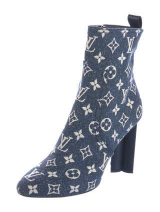 Louis Vuitton Blue LV Monogram Denim Boots 41 sz