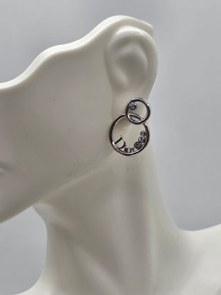 Christian Dior Silver-tone Crystal Drop Earrings