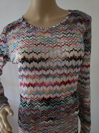 Missoni purple multicolor striped summer dress 10 US sz
