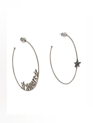 Christian Dior Silver-tone J'Adior Crystal Hoop Earrings