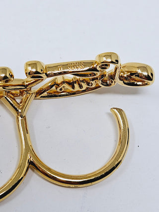 Louis Vuitton goldtone Logo Script double ring 6 ¾ US