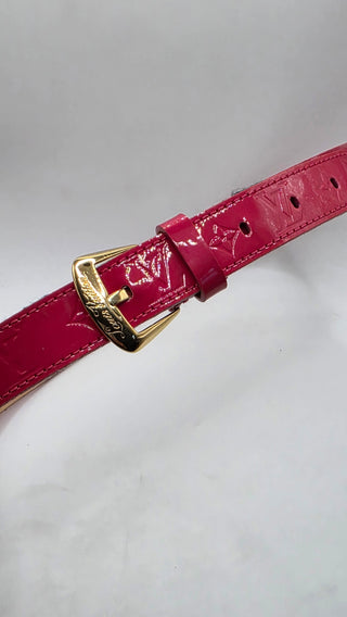 Louis Vuitton Pink Vernis LV Monogram belt S sz