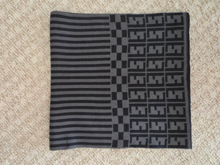 Fendi Grey black FF Monogram scarf