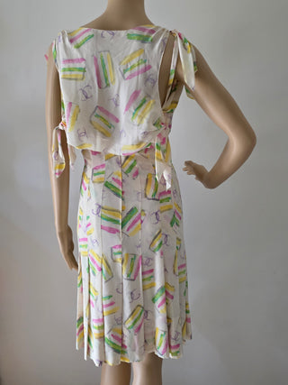 Chanel Multicolor Interlocking CC Logo Summer Knee-Length Dress S sz