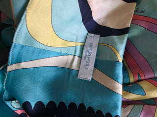 Emilio Pucci Blue Multicolor Signature Print Summer Dress 10 sz