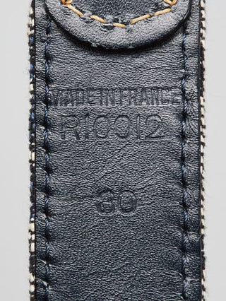 Christian Dior Blue Trotter Logo Canvas CD Belt 80 sz