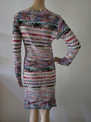 Missoni purple multicolor striped summer dress 10 US sz