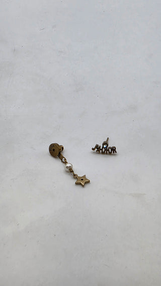 Christian Dior Gold-tone Faux Pearl Crystal J'Adior Drop Earrings