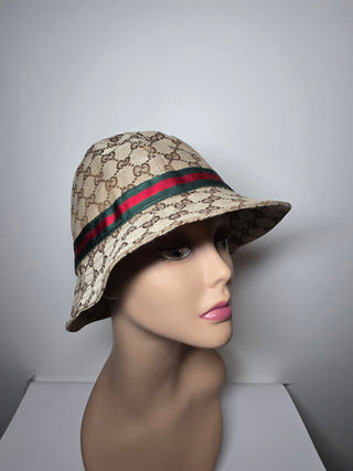 Gucci Brown Multicolor GG Monogram bucket hat M sz