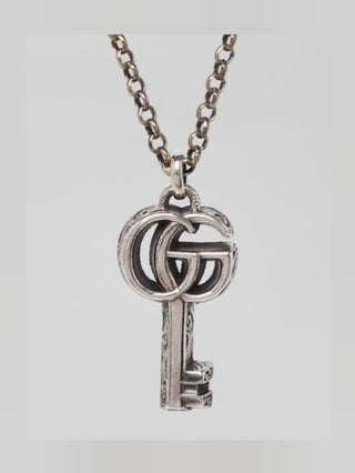 Gucci Sterling Silver GG Marmont Key Necklace
