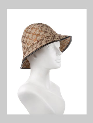 Gucci Beige GG Monogram Studded bucket hat