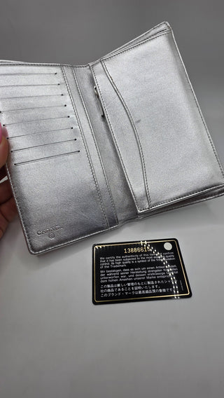 Chanel Silver-tone Interlocking CC Yen Wallet Bifold Wallet