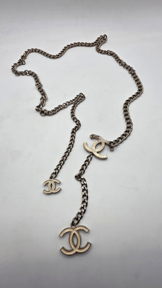 Chanel Silver-tone 2005 Interlocking CC Chain-Link Belt S sz