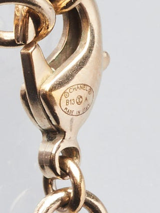 Chanel Goldtone Metal Interlocking CC Pearl Pendant Long Necklace