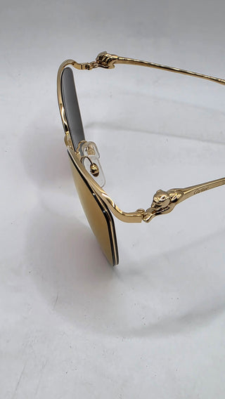 Cartier Gold-tone Cat-Eye Tinted Sunglasses