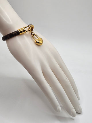 Louis Vuitton Brown Leather Crazy In Lock Charm Bracelet