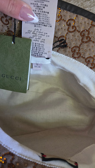 Gucci Beige GG Monogram Studded bucket hat