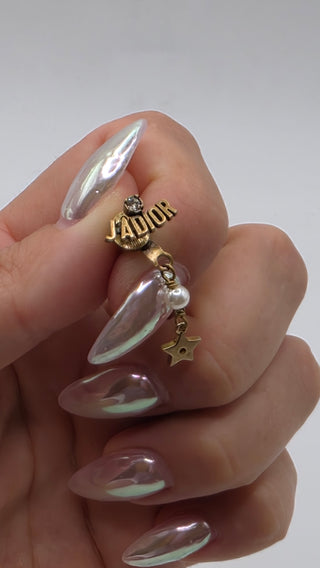 Christian Dior Gold-tone Faux Pearl Crystal J'Adior Drop Earrings