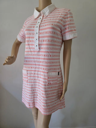 Louis Vuitton White pink LV Monogram print dress
