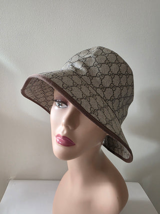 Gucci Beige brown GG Monogram bucket hat M sz