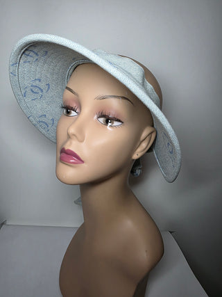 Chanel Blue Interlocking CC Denim Visor