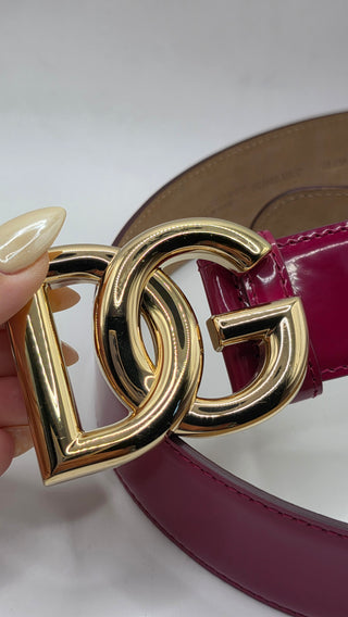 Dolce and Gabana Red patent leather GD logo belt
