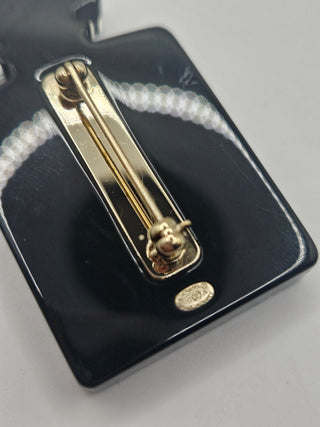 Chanel Faux Pearl Strass Resin CC Logo Perfume Bottle Brooch