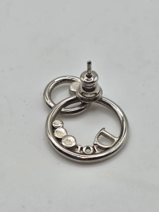 Christian Dior Silver-tone Crystal Drop Earrings