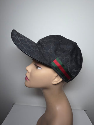 Gucci Black GG Monogram baseball cap M sz