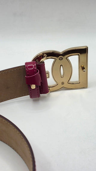 Dolce and Gabana Red patent leather GD logo belt