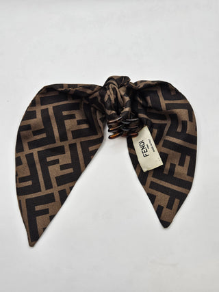 Fendi Brown Multicolor Zucca F Silk Barrette