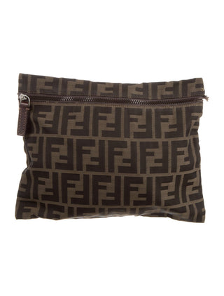 Fendi Brown FF Monogram Canvas Cosmetic Bag