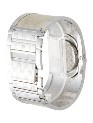 Gucci stainless steel white GG Monogram twirl watch