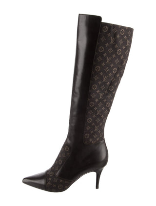 Louis Vuitton LV Monogram Leather Boots 37.5 sz