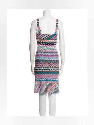Missoni Blue Multicolor Stripe Printed Knee-Length Dress XS sz