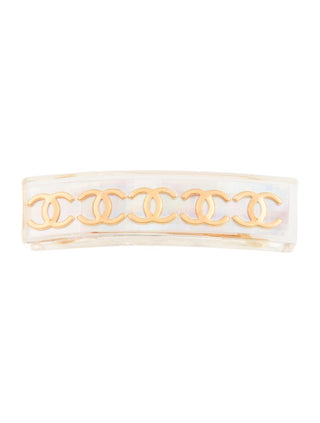 Chanel Gold-tone Clesr Reflective CC Hair Clip