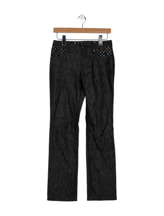 Louis Vuitton Multicolor LV Monogram Mid-Rise Straight Leg Jeans US 4 sz