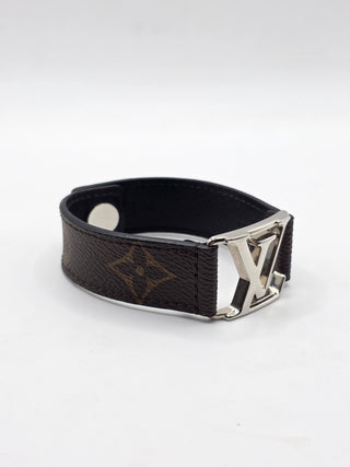 Louis Vuitton Brown leather LV Monogram Hockenheim Wrap Bracelet
