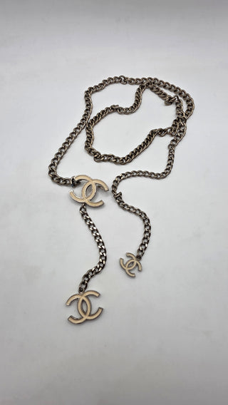 Chanel Silver-tone 2005 Interlocking CC Chain-Link Belt S sz