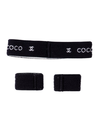 Chanel Multicolor CC Logo Coco Headband & Wristband Set