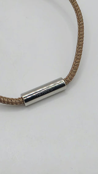 Hermès Brown Beige H Equipe Pendant Necklace