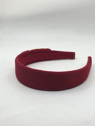 Salvatore Ferragamo Red Gold-tone logo bow headband