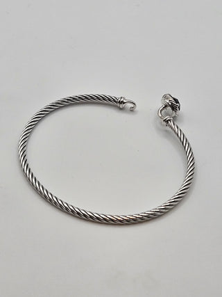 David Yurman Sterling Silver Onyx Châtelaine Bangle Hook Bracelet