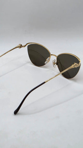 Cartier Gold-tone Cat-Eye Tinted Sunglasses