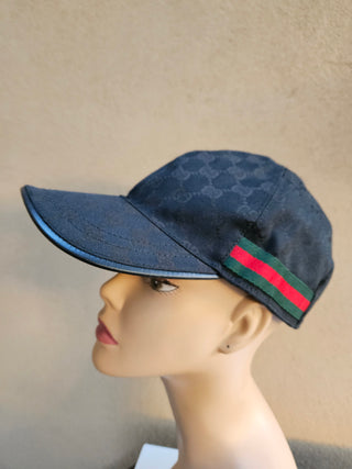 Gucci Black GG Monogram baseball cap XL sz